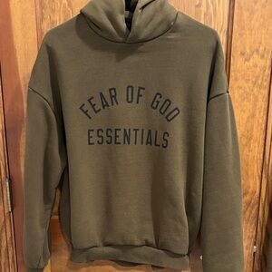 Fear of God Essentials Olive Hoodie